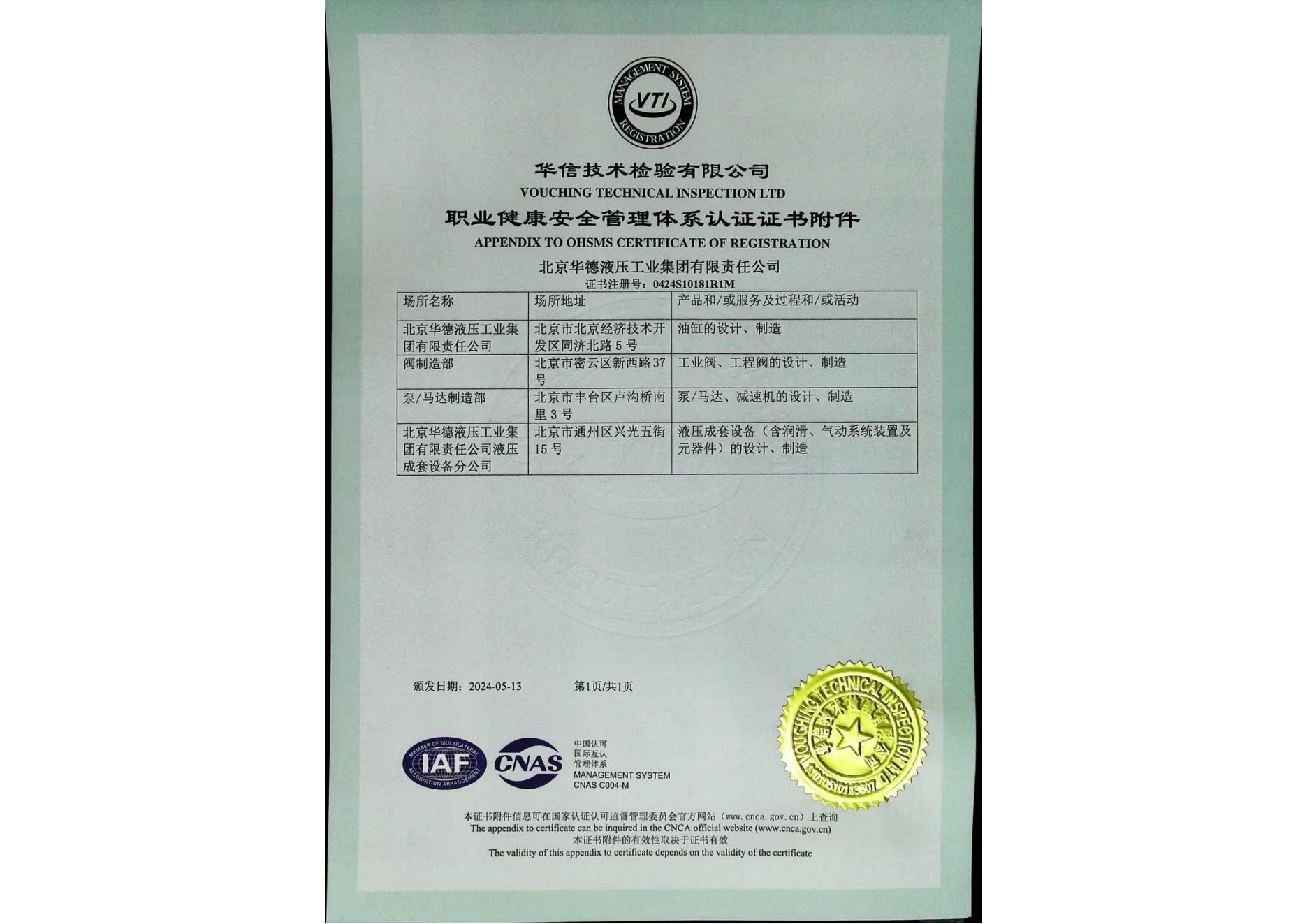 職業(yè)健康管理體系認(rèn)證證書 01